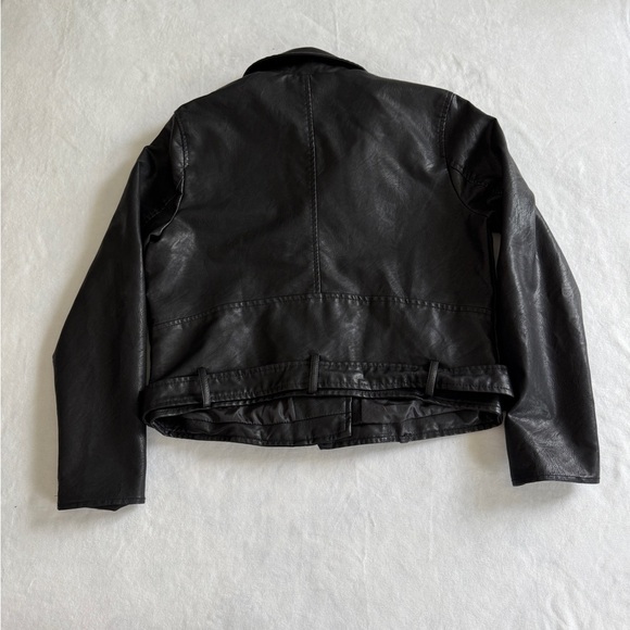 Women’s Black Faux Leather Jacket - Size 1x - Picture 5 of 8